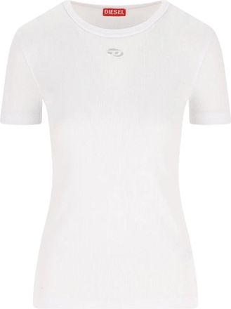 Diesel T-Ribber-Od T-Shirt - Dames - T-shirts - Wit - S - Katoen - Tops