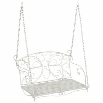 vidaXL Banco Columpio Acero 105,5 X 61 X 56 Cm Blanco Antiguo Vidaxl
