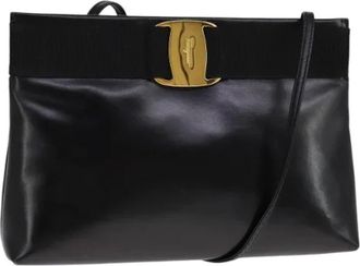 Ferragamo Pre-owned Cross Body Bags, female, Black, Size: ONE SIZE Pre-owned Leather Shoulder Bag