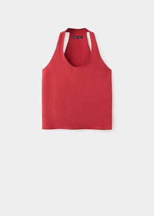 Mango Top lyocell avvitato rosso - Donna - XS - MANGO