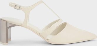 Charles & Keith Curved Heel T-Strap Pumps