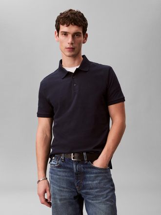 Calvin Klein Jeans Poloshirt CALVIN KLEIN JEANS CLASSIC MONOGRAM, Herren, Gr. XL, schwarz sapphire, Jersey, Obermaterial: 100% Baumwolle, unifarben, normal normal, Shirt