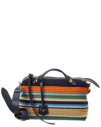 Fendi Fendi By The Way Soft Medium Crochet & Leather Clutch