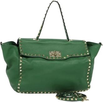 Valentino Tweedehands leren handtassen - Dames - Vintage Handtas - Groen - ONE Size - Leer - Vintage