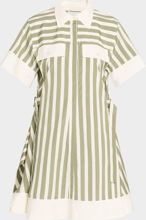 3.1 Phillip Lim Stripe Short-Sleeve Shirt Dress