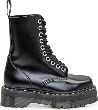Dr. Martens 1490 Quad Squared Boot - Dames - Veterlaarzen - Zwart - 36 EU - Leer - Schoenen
