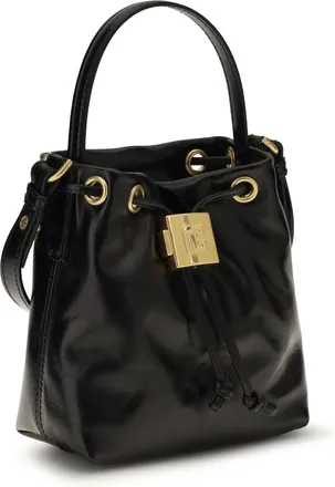 Balmain Womens Pulse Bucket Bag Noir Calf Leather Bos Taurus