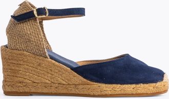Toni Pons Womens LLORET Ladies Suede Wedge Espadrilles Navy - Blue - Size UK 7