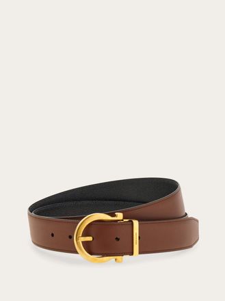 Ferragamo Donna Cintura reversibile e regolabile single Gancini Marrone