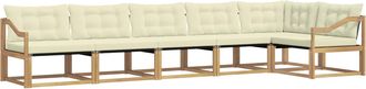 vidaXL Conjunto De Sof&aacute;s De Exterior 6 Uds. Blanco Y Crema Vidaxl