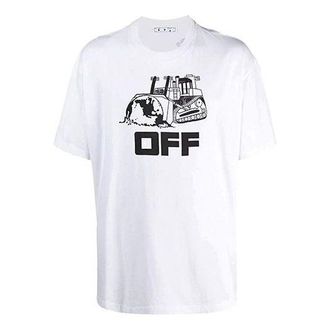 Off-white SS21 Mona Lisa Rubber Strap Printing Pullover Short Sleeve White OMAA038R21JER0110110