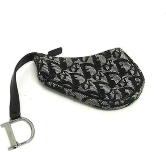 Dior Trotter Black Canvas Coin Purse/Coin Case (Pre-Owned)