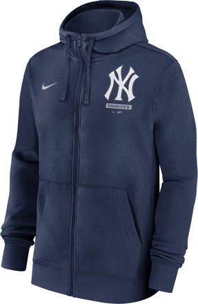 Nike New York Yankees Lockup Nike Mens MLB Full-Zip Hoodie in Blue | 01NC44BNK-LU7