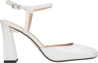 Estro & Luminara Sandalen met blokhak van lakleer - Dames - Pumps - Wit - 38 EU - Leer - Schoenen