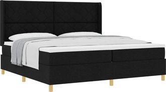 vidaXL Box Spring Bed with Mattress Black 200 x 200 cm Fabric vidaXL