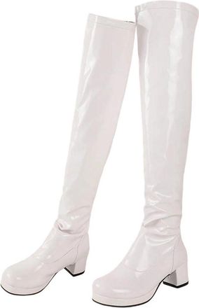 Generic Womens Knee High Leather Boots Round Toe Winter Warm Lined Office Outdoor Long Boot