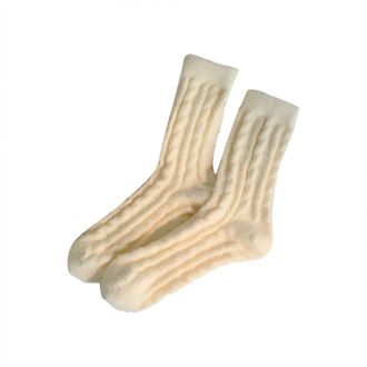 Generic Womens Velvet Thickened Sleeping Socks Autumn And Winter Floor Socks Winter Sleeping Socks for Indoor Outdoor Home Matching Shoes Boots (White, One Si