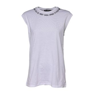 Dolce & Gabbana Sleeveless Tops, female, White, Size: 2XS Anchor Graphic Short Sleeve Tee