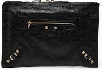 Balenciaga Pre-owned Balenciaga Lambskin Motocross Giant 12 Zip Around Flat Clutch Ladies 541818A.1000A.ZA.1669A.O