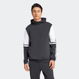 adidas Kapuzensweatshirt ADIDAS PERFORMANCE SQ25 SW HOOD, Herren, Gr. L, schwarz-weiss (schwarz, wei&szlig;), Obermaterial: 70% Baumwolle, 30% Polyester, angesetzt