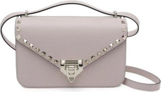Valentino Garavani Rockstud Small Suede Shoulder Bag - Dames - Handtassen - Roze - ONE Size - Leer - Tassen