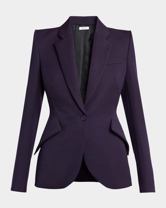 Alexander McQueen Grain De Poudre Wool Single-Breasted Blazer