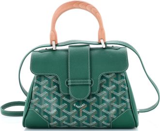 Goyard Saigon Top Handle Bag Coated Canvas with Leather Mini
