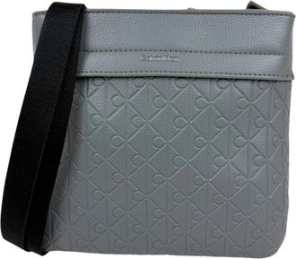 Calvin Klein Emblem Emboss Flatpach - Heren - Schoudertassen - Grijs - ONE Size - Tassen