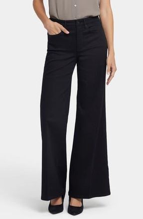 NYDJ Mia Palazzo High Waist Flare Jeans in Black at Nordstrom Rack, Size 10