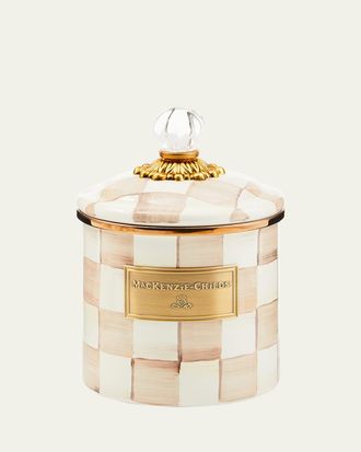 MacKenzie-Childs Mocha Check Small Canister