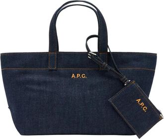 A.P.C. A.p.c., Tassen, Dames, Blauw, ONE Size, Katoen, Le Drummer Small Tote
