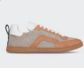 Pierre Hardy Womens Start Calf Canvas Sneakers In Tan, Beige, White