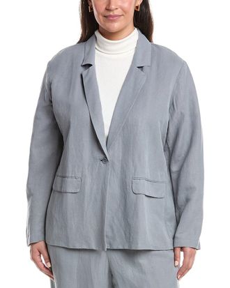 Eileen Fisher Plus Linen & Silk-Blend Blazer