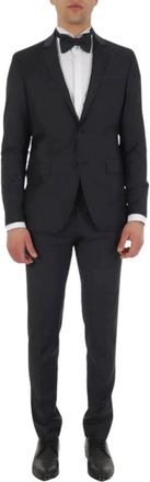 Karl Lagerfeld Enkelrijig tweedelig pak - Heren - Business pakken - Blauw - 5XL - Tweed - Kostuums