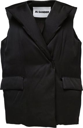 Jil Sander Gilet con revers trapuntati - Nero