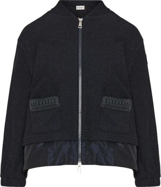 Moncler Truien & Vesten, Dames, Blauw, S, Zip Up Vest