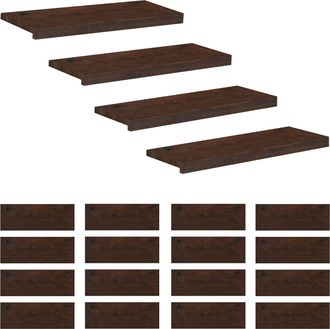 vidaXL Alfombras Para Escalones 20 Uds. 70 X 30 X 2 Cm Marr&oacute;n Oscuro Vidaxl