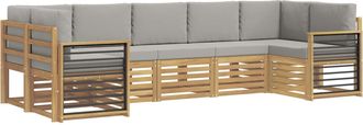 vidaXL Conjunto De Sof&aacute;s De Exterior 7 Uds. Blanco Y Gris Claro Vidaxl