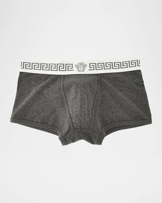 Versace Men & apos;s Medusa Head Greco-Trim Jersey Trunk Brief