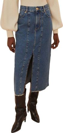 Farm Rio Farm Rio Denim Low Waist Midi Skirt