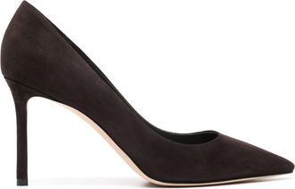 Jimmy Choo London Romy 85 Suede Pumps - Womens - Calf Leather/Calf Suede