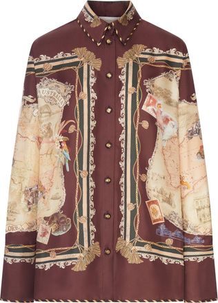 Zimmermann PRINTED SATIN SHIRT WITH A SCARF MOTIF - Zimmermann - Woman