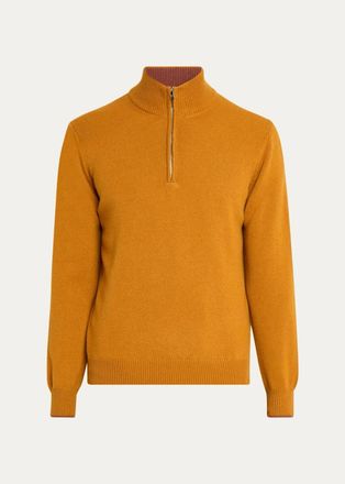 Fioroni Cashmere Mens 3-Ply Cashmere Half-Zip Sweater