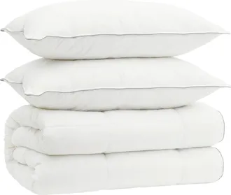 vidaXL Juego De Edred&oacute;n Y Almohada 3 Uds. 135x220 Cm 4 Estaciones Lana Vidaxl