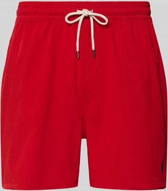 Ralph Lauren Badehose mit elastischem Bund und Label-Stitching in Rot, Größe XXL