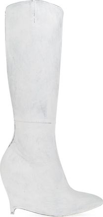 Maison Margiela Leren Wedge Laarzen - Dames - Sleehakken - Wit - 36 EU - Leer - Schoenen