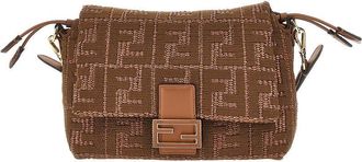 Fendi Embroidered raffia medium Mamma Baguette bag Woman One Size