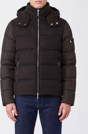 Moorer Piumino in lana e cashmere con cappuccio trapuntato amovibile