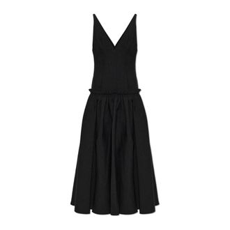 Ami Vestido Maxi de Lana de Talle Bajo - Dresses - Mujer - Negro - XS