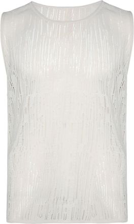 Lanvin round-neck open-knit tank top - men - Fabric - 4XL - White